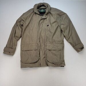 VTG Orvis Jacket Mens Large Khaki Green Mesh Lined Windbreaker Lightweight